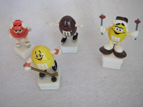 4 kleine werbefiguren - m&m`s,
